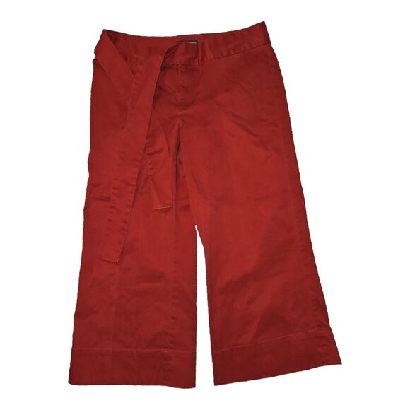 Banana Republic Pants - Banana Republic Capri Pants Women's 10 Wide Leg Red Self Tie Casual Workwear